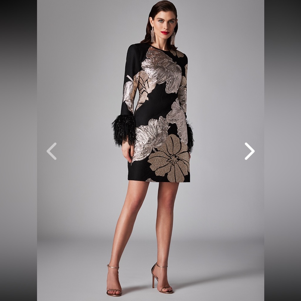 Frascara dress. FallWinter 2023 collection. Black/gold metallic. Size 14.